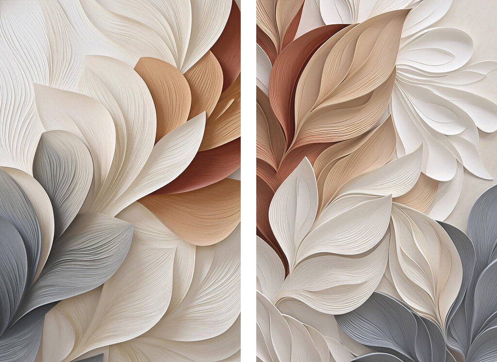 Folhas que se abrem — design completo