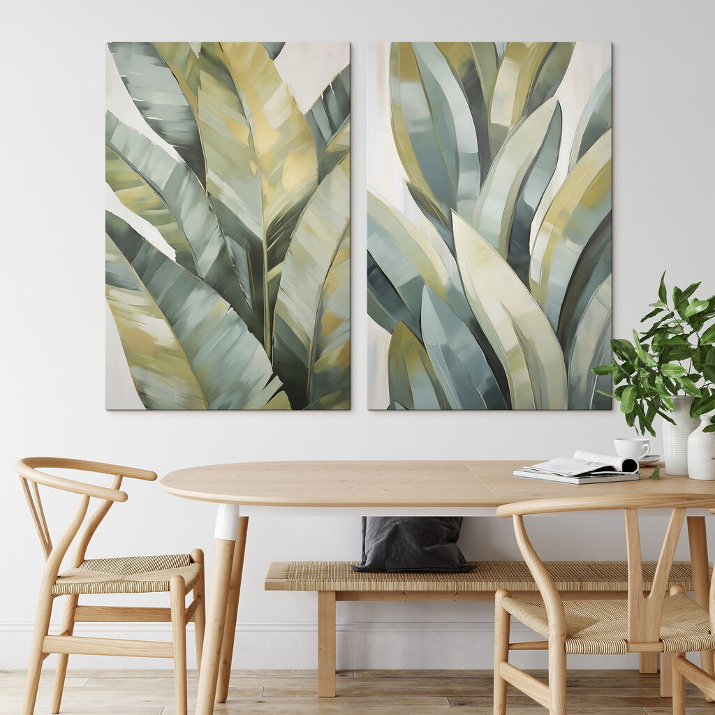 Folhas grandes em pinceladas — interior 1
