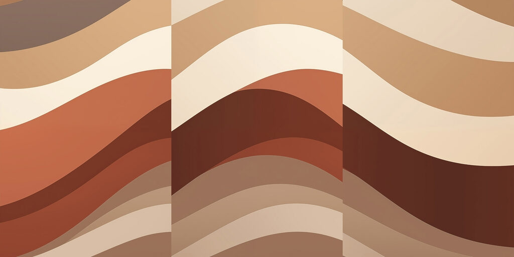 Colinas em faixas quentes — design completo