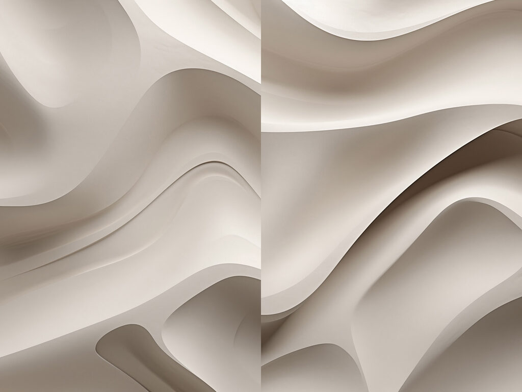 Ondas brancas com sombra — design completo