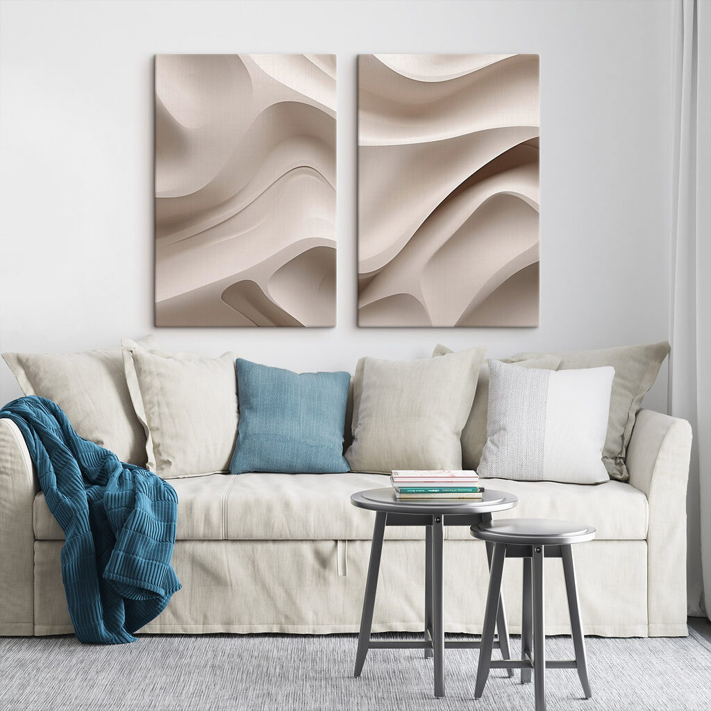 Ondas brancas com sombra — interior 1
