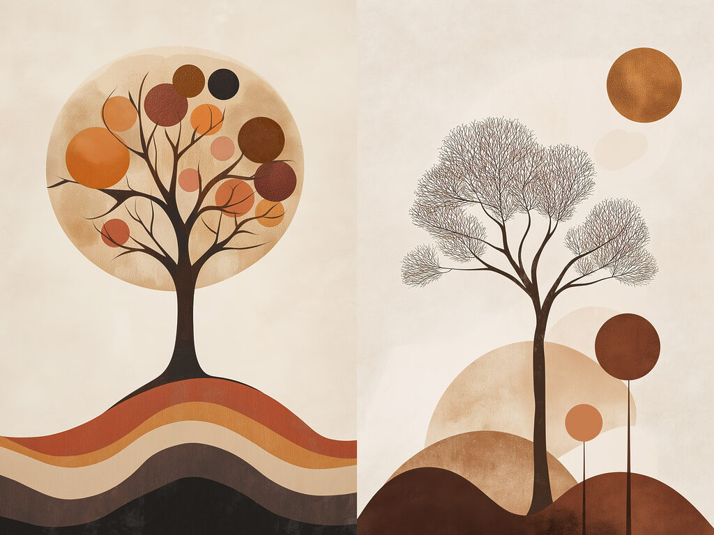 Árvores de copas redondas — design completo