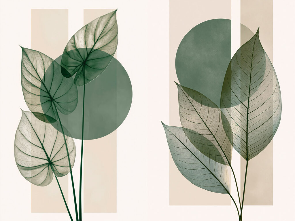 Folhas verdes suaves — design completo