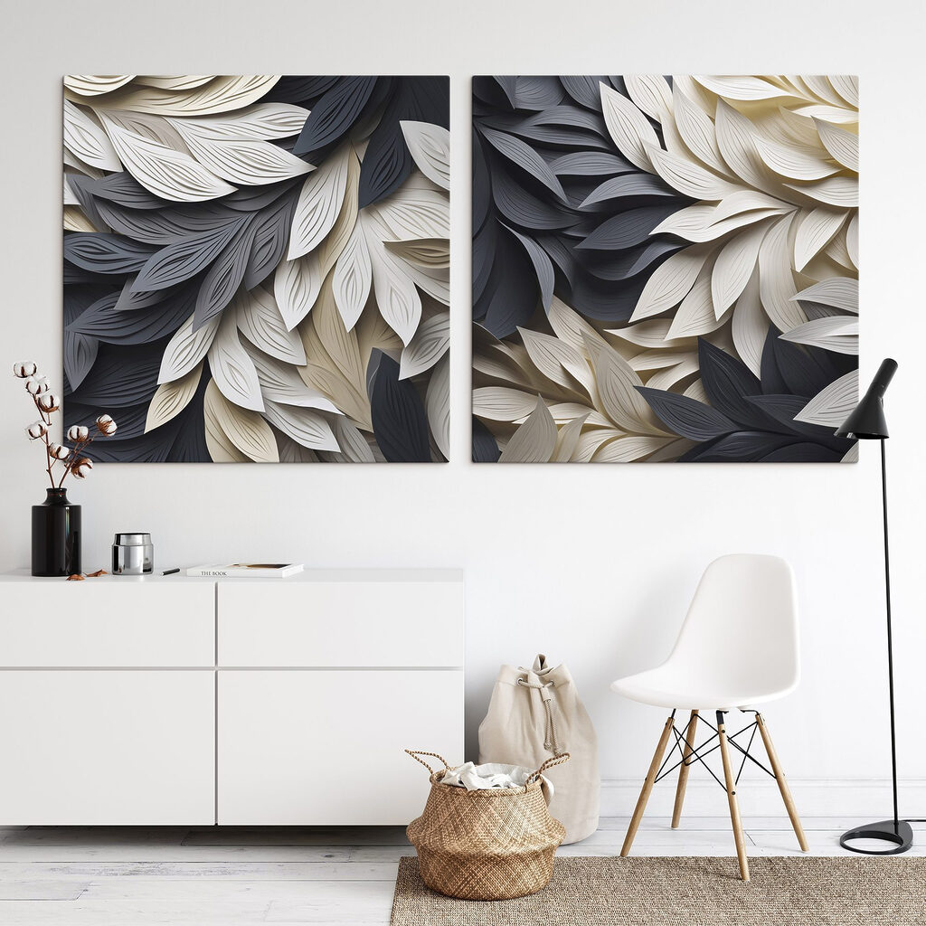 Folhas pretas e brancas — interior 2