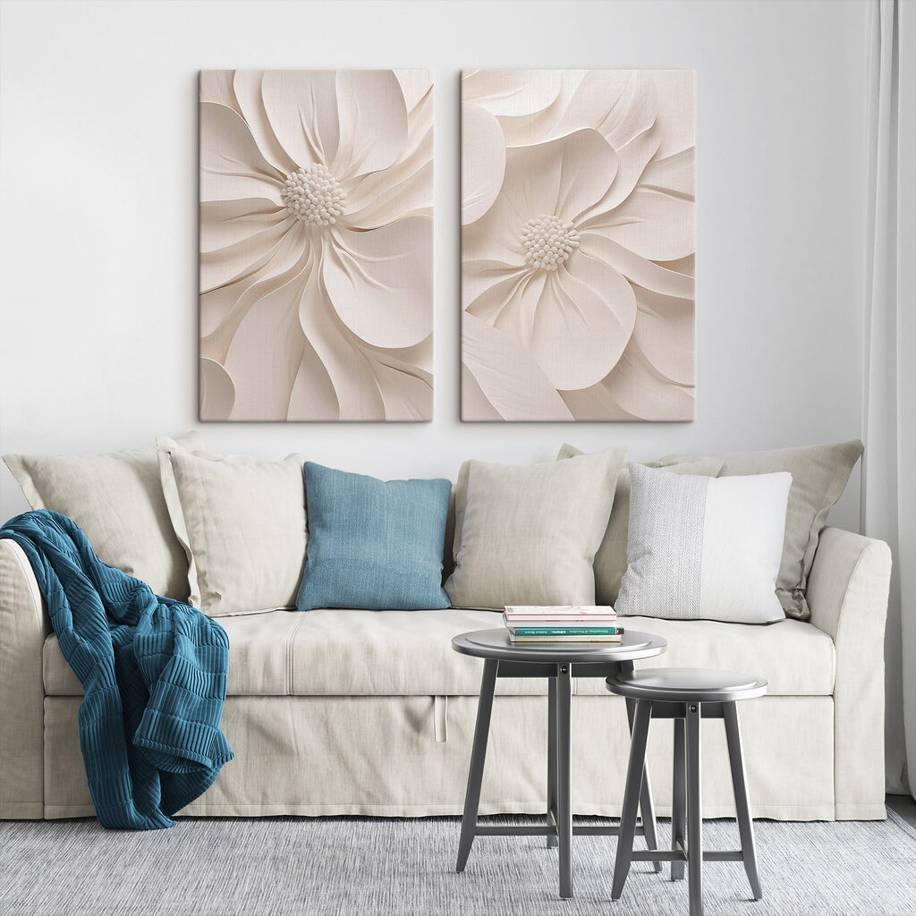 Colagem de flores brancas — interior 2