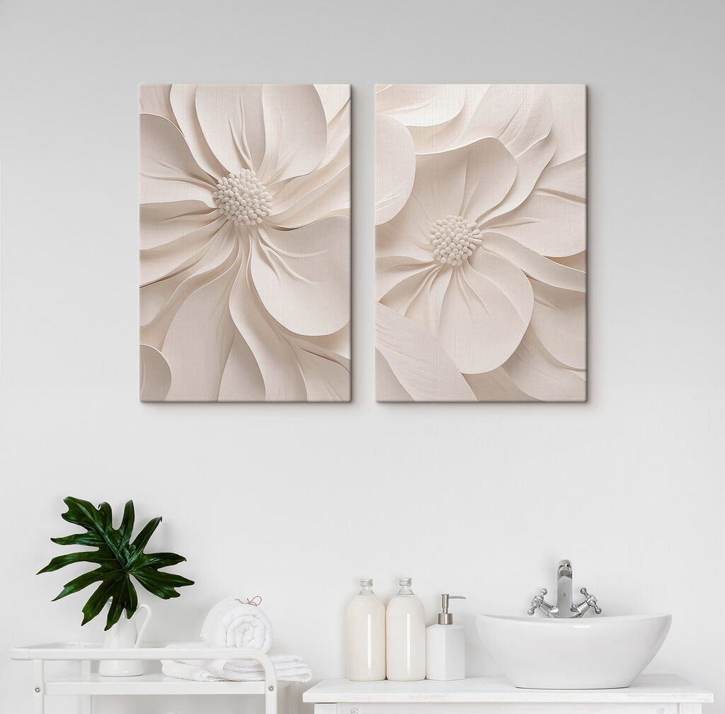 Colagem de flores brancas — interior 1