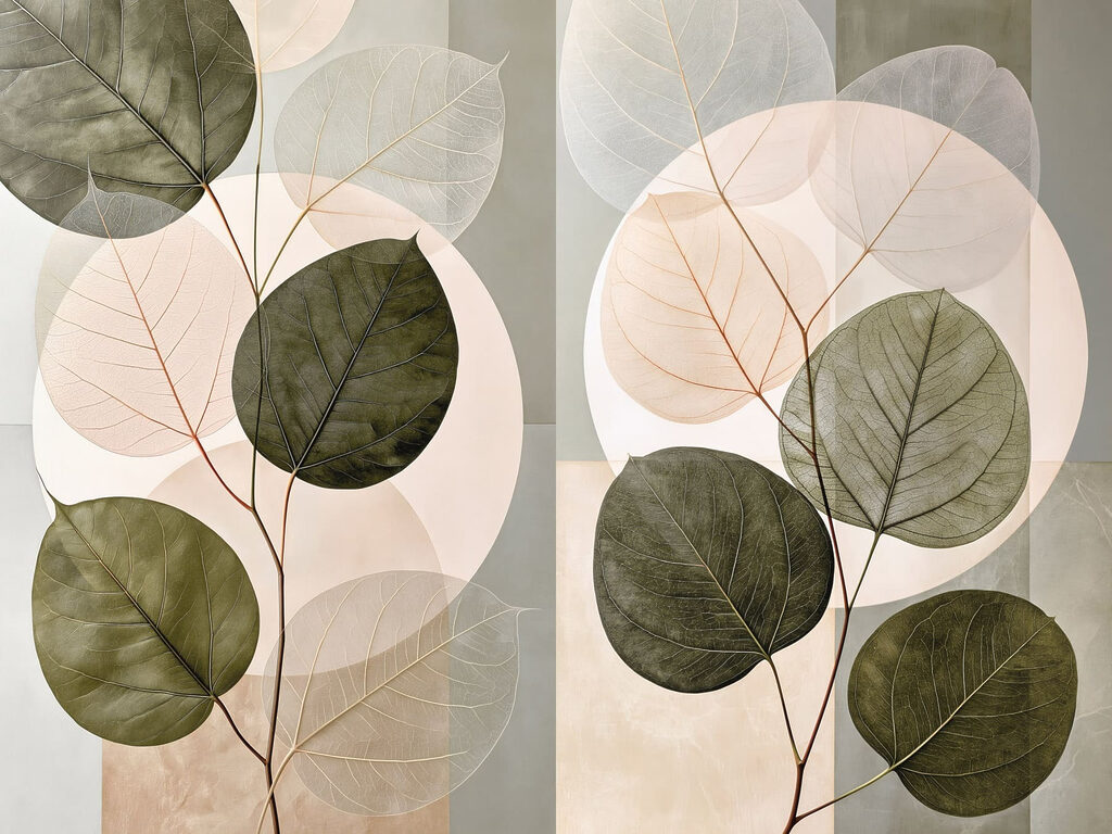 Folhas verdes em ramos — design completo