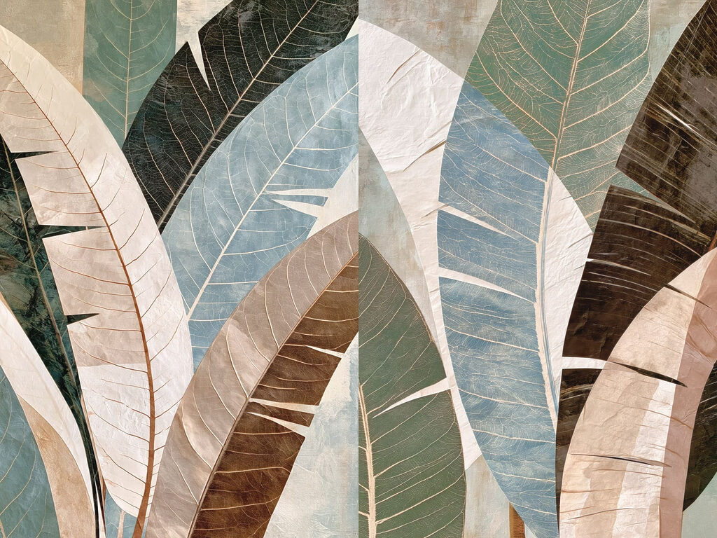 Folhas em tons discretos — design completo