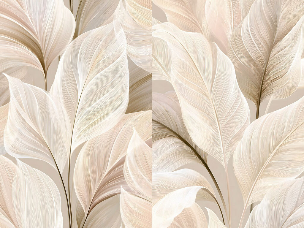 Folhas em tons macios — design completo