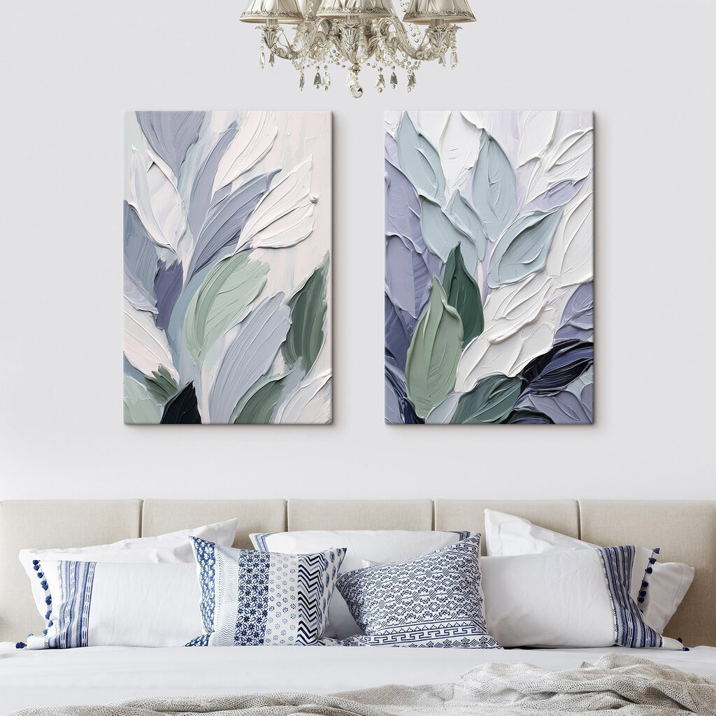 Folhas pastel em pinceladas — interior 1
