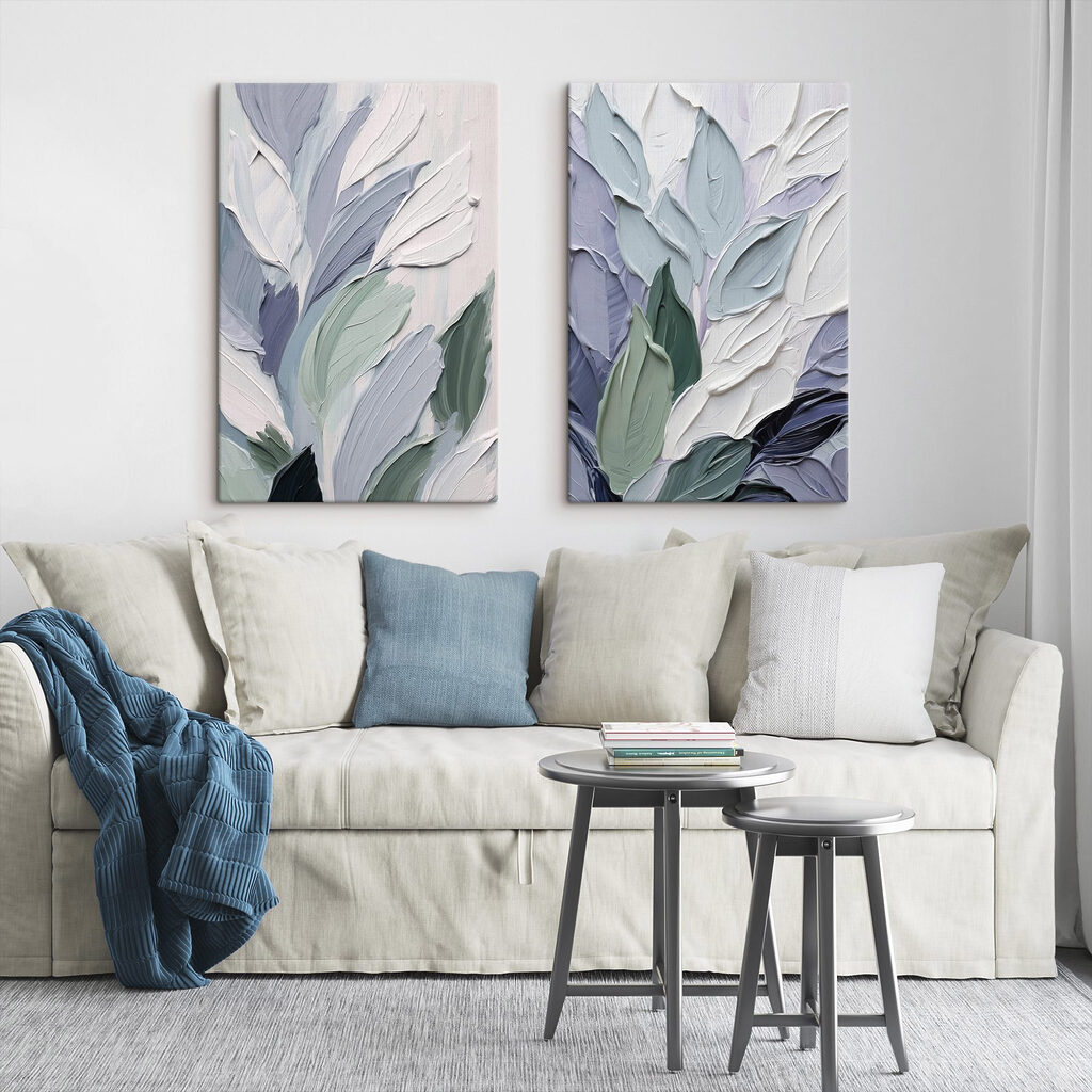 Folhas pastel em pinceladas — interior 2