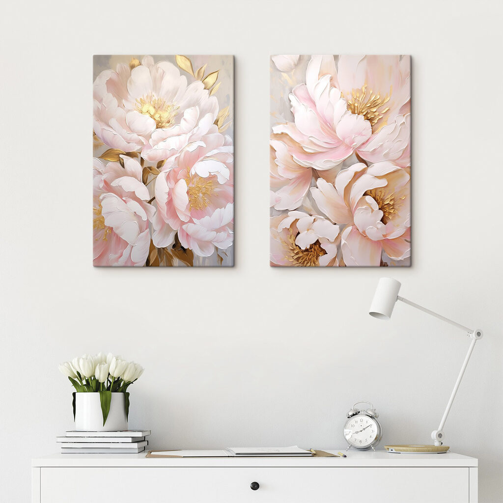 Flores em nuvens rosa — interior 1