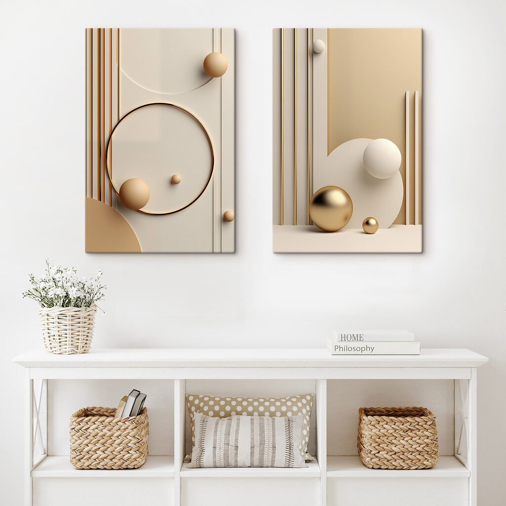 Esferas entre linhas verticais — interior 2