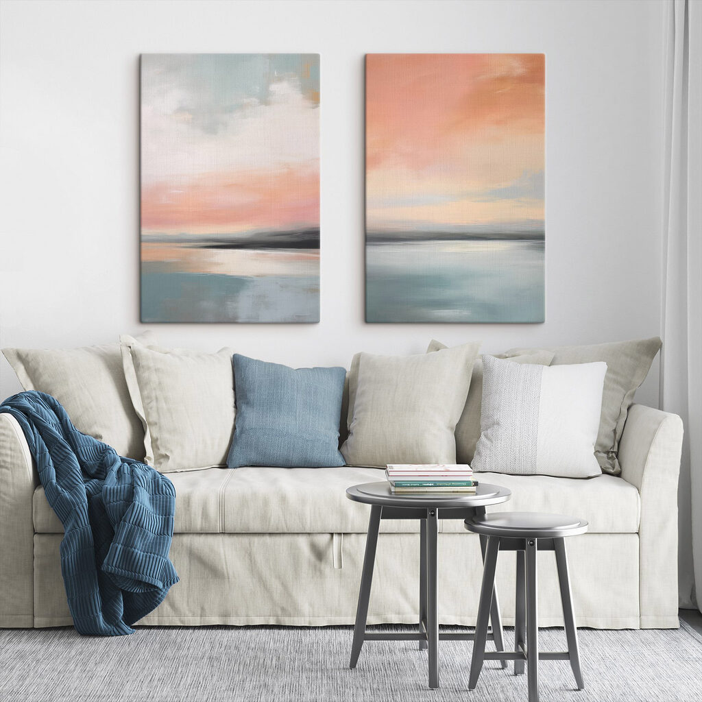 Céu rosa sobre água — interior 1