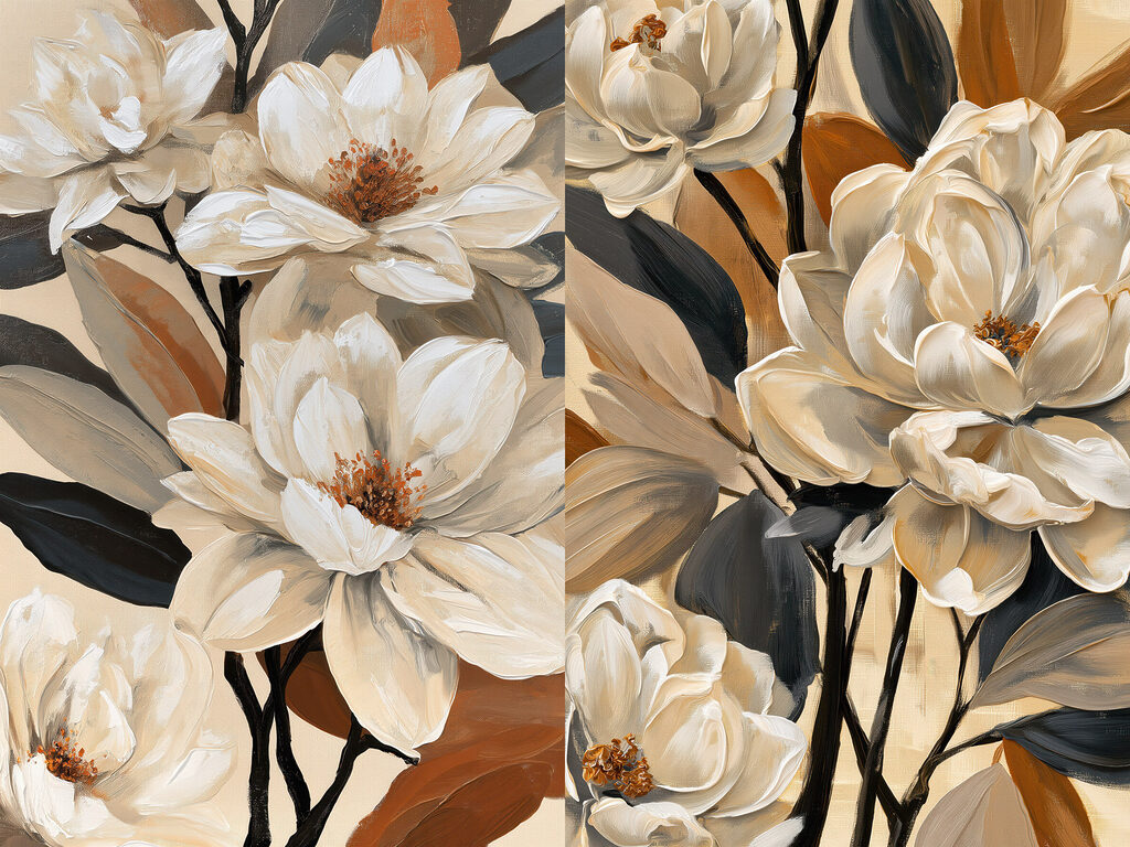 Flor branca com sombra — design completo