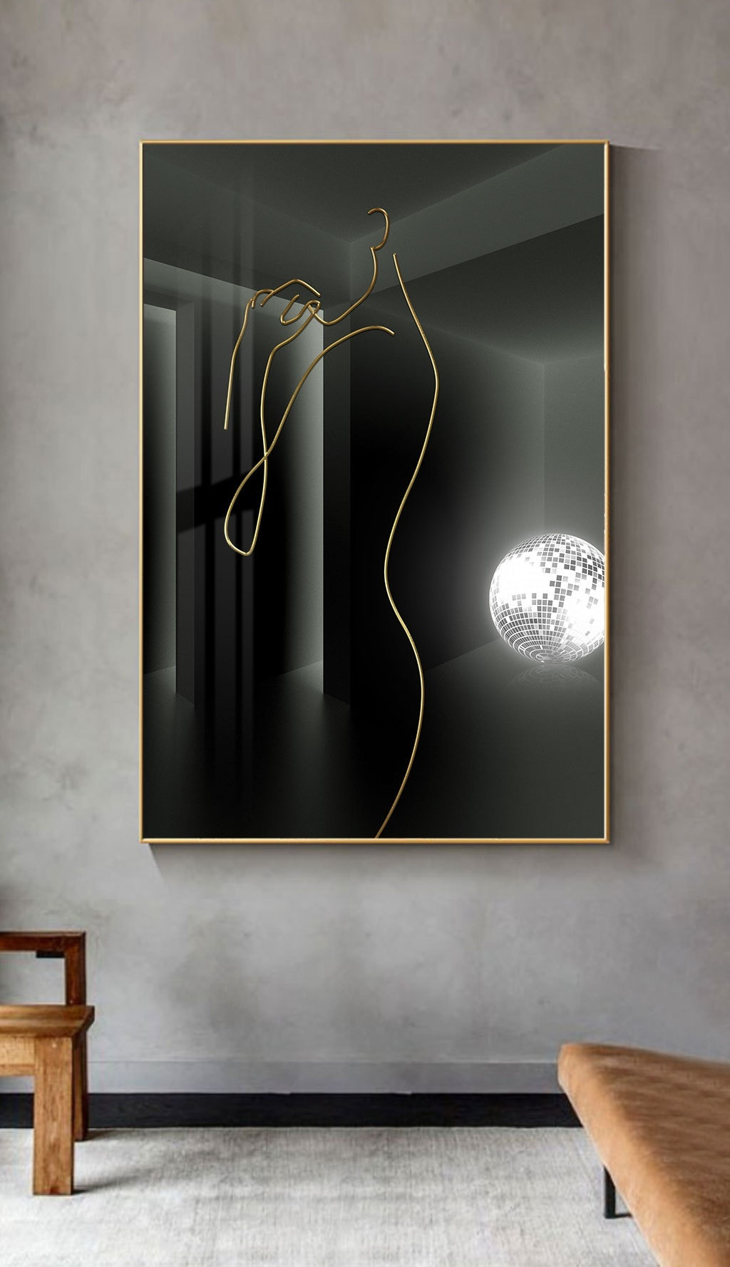 Silhueta de linhas luminosas — interior 2