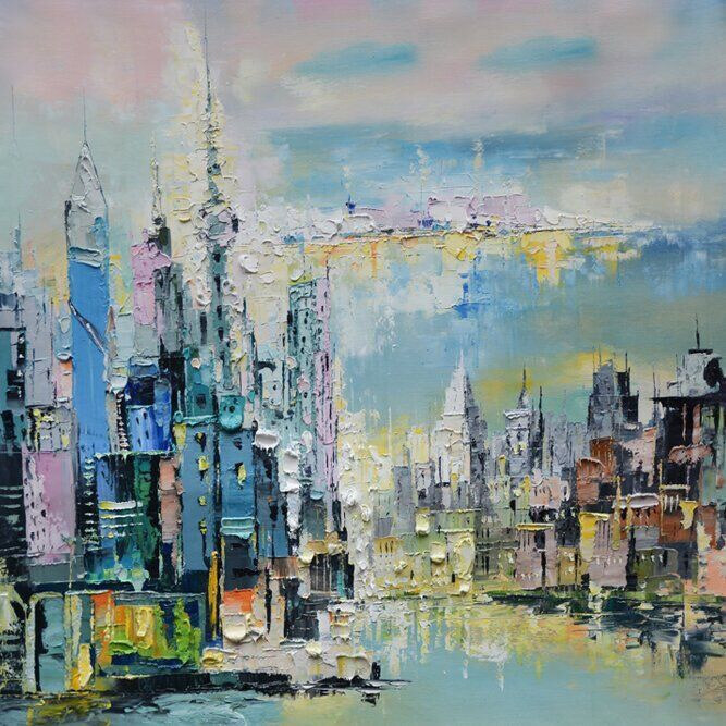 Cidade em pinceladas soltas — design completo
