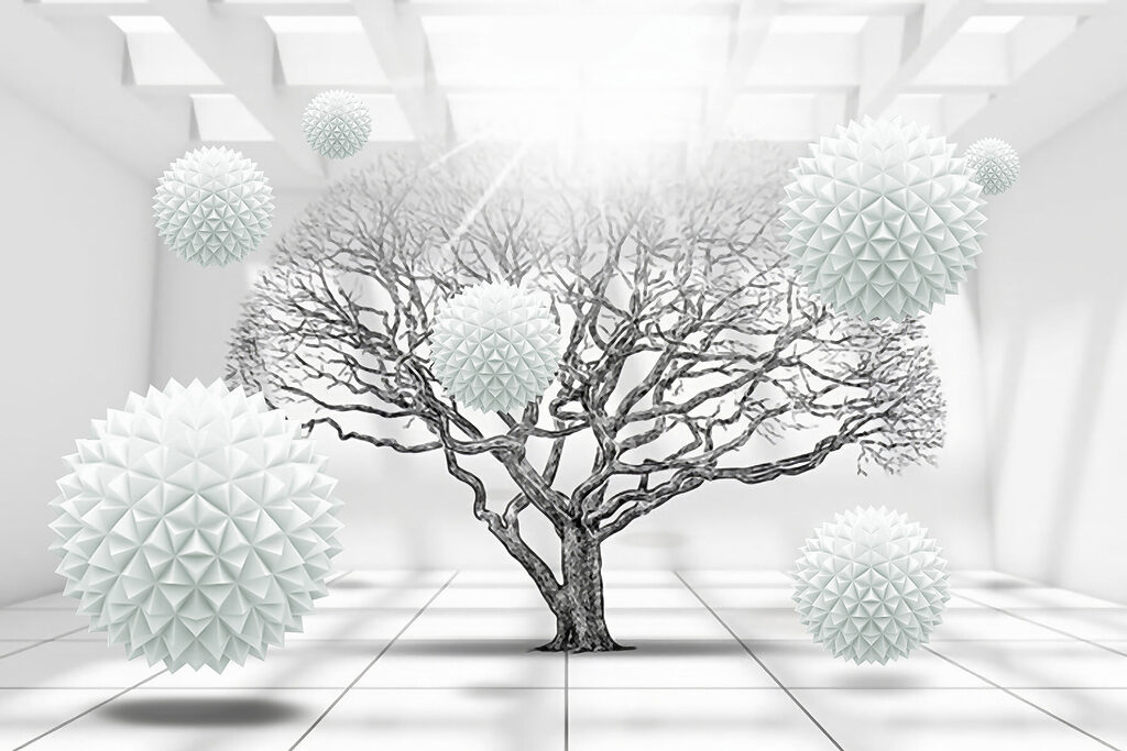 Árvore entre esferas — design completo