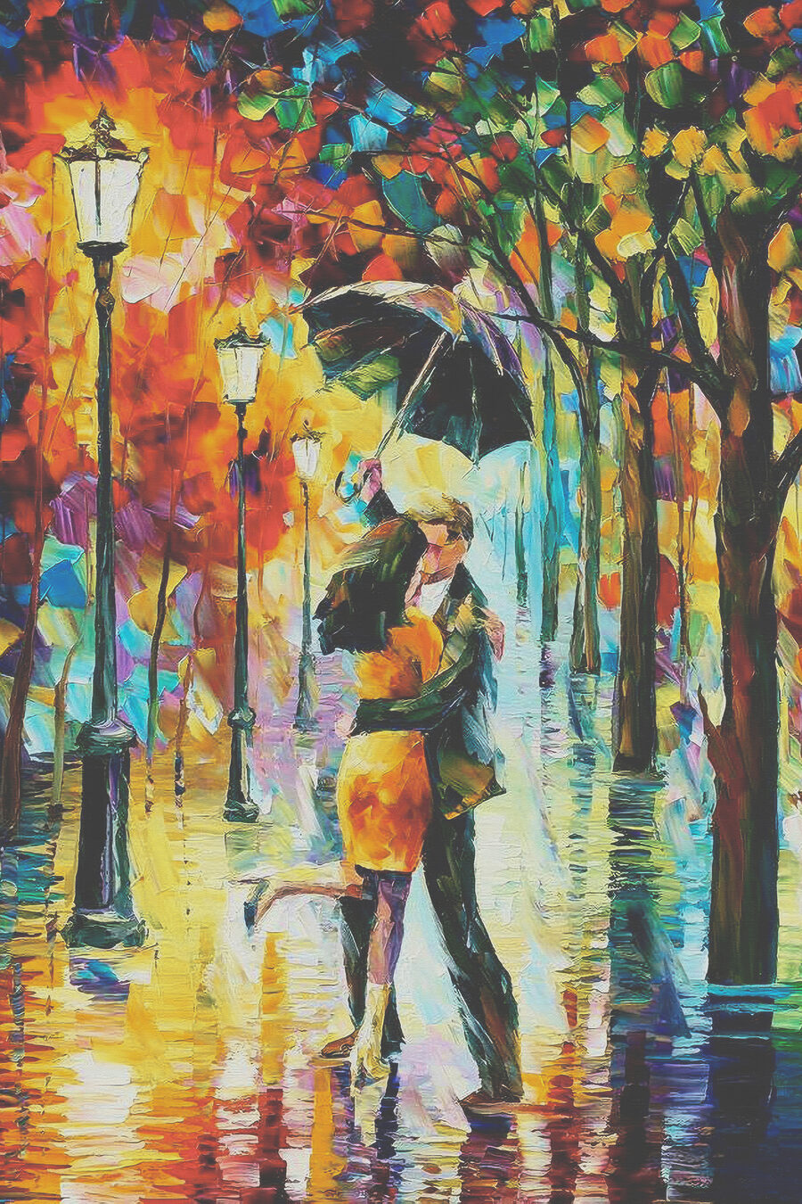 Passeio sob a chuva — design completo
