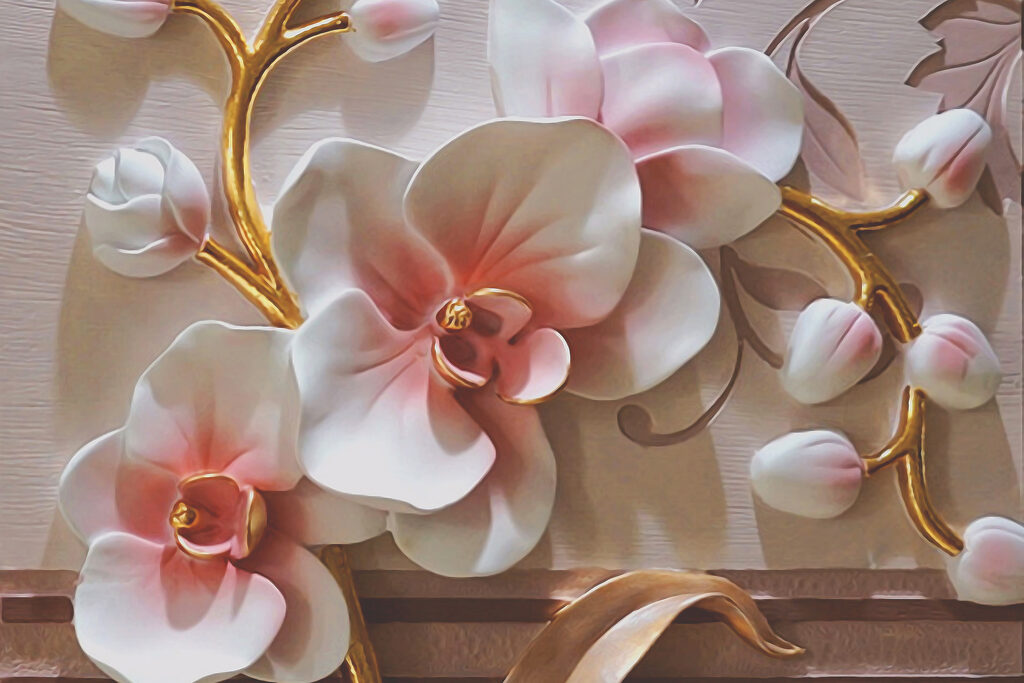 Orquídeas em luz rosada — design completo