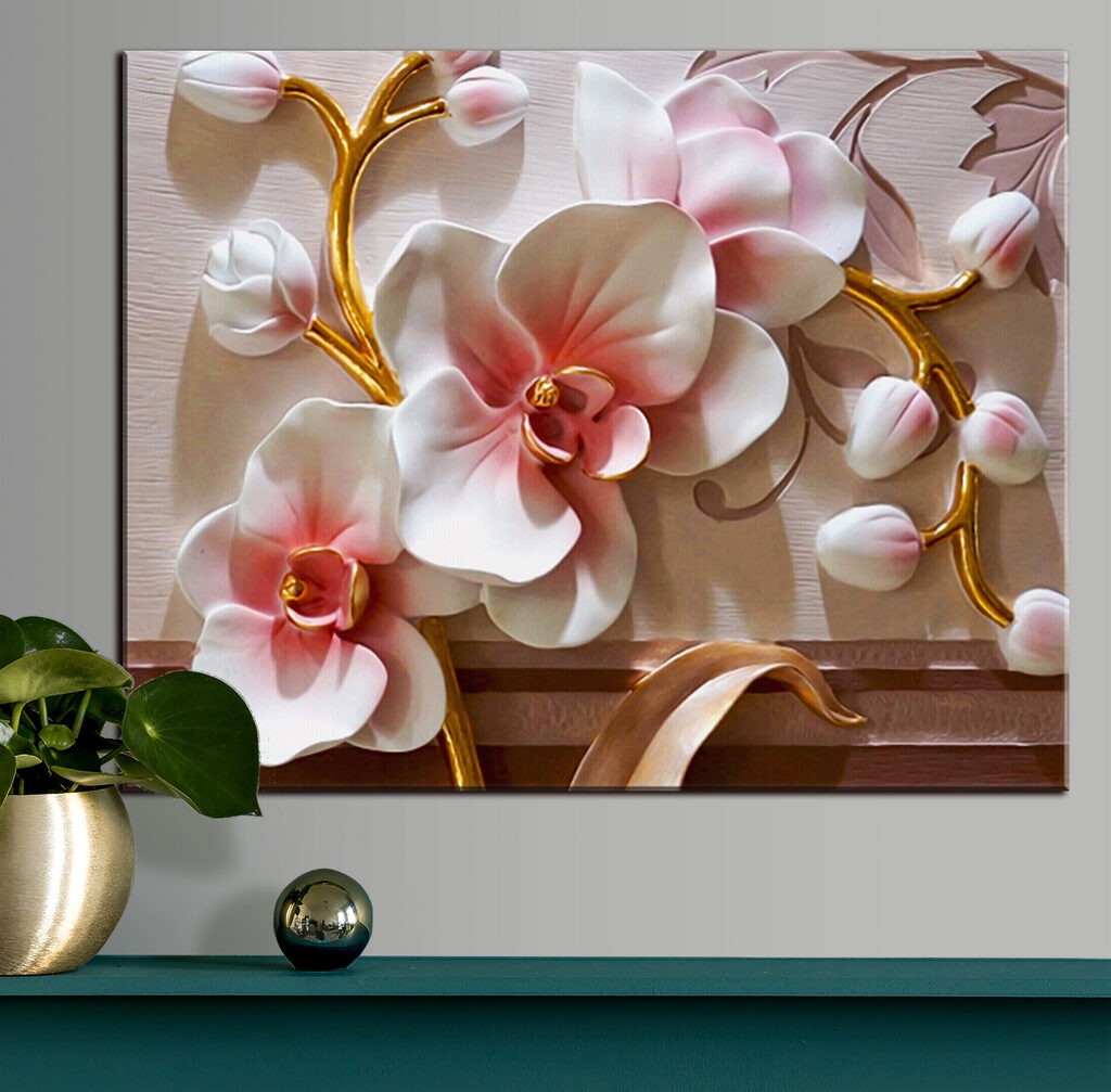 Orquídeas em luz rosada — interior 1