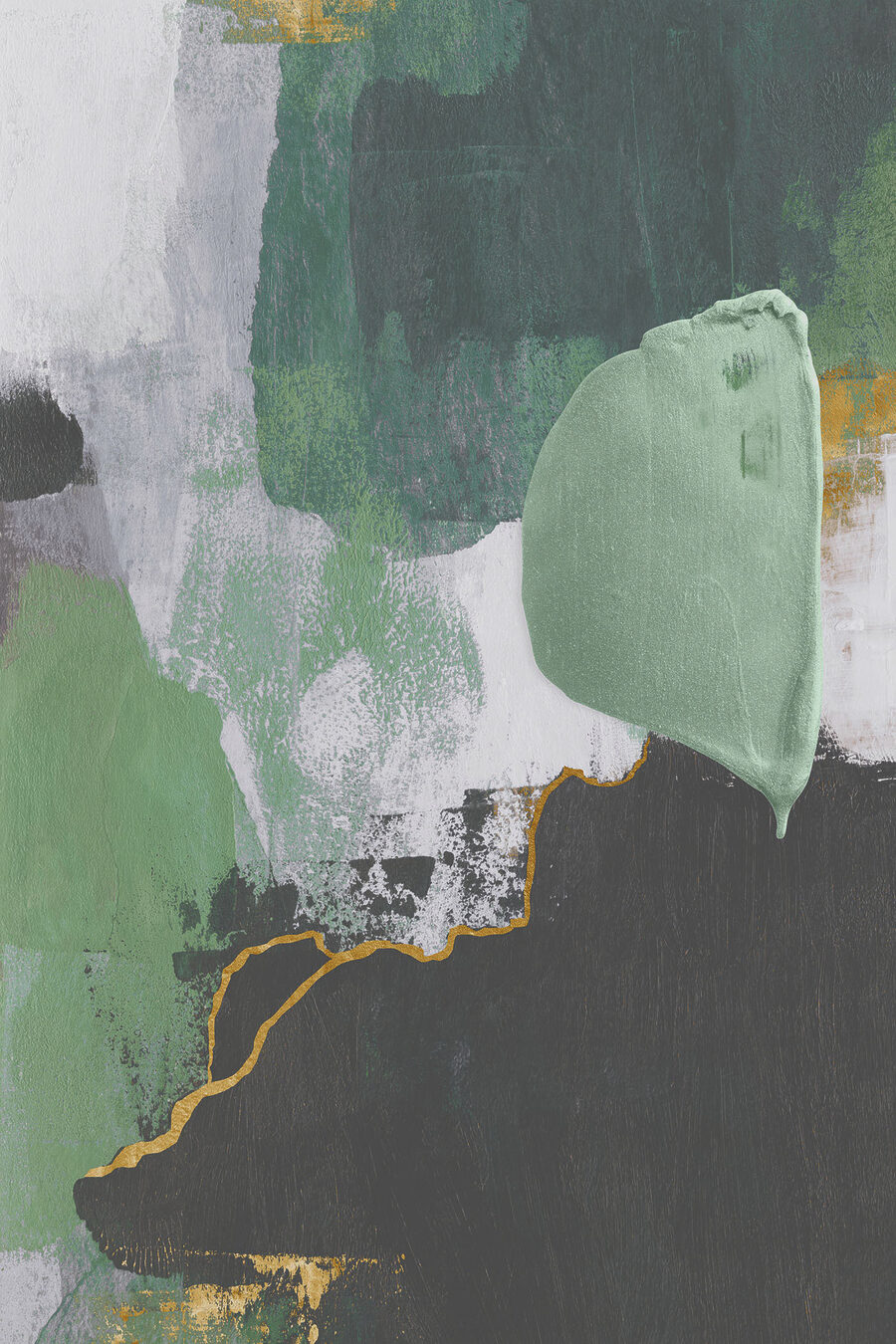 Manchas verdes e douradas — design completo