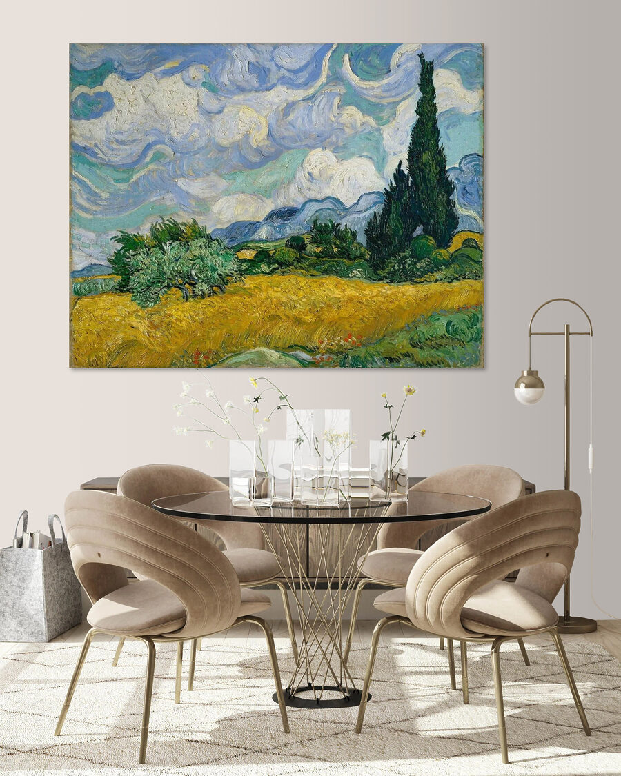 Ciprestes sob nuvens rodopiantes — interior 4