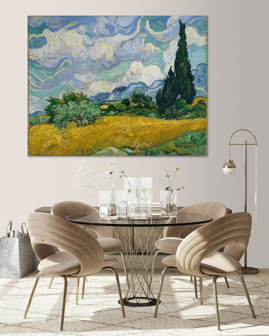 Ciprestes sob nuvens rodopiantes — interior 6