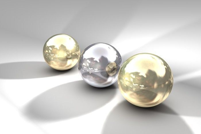 Três esferas à luz — design completo