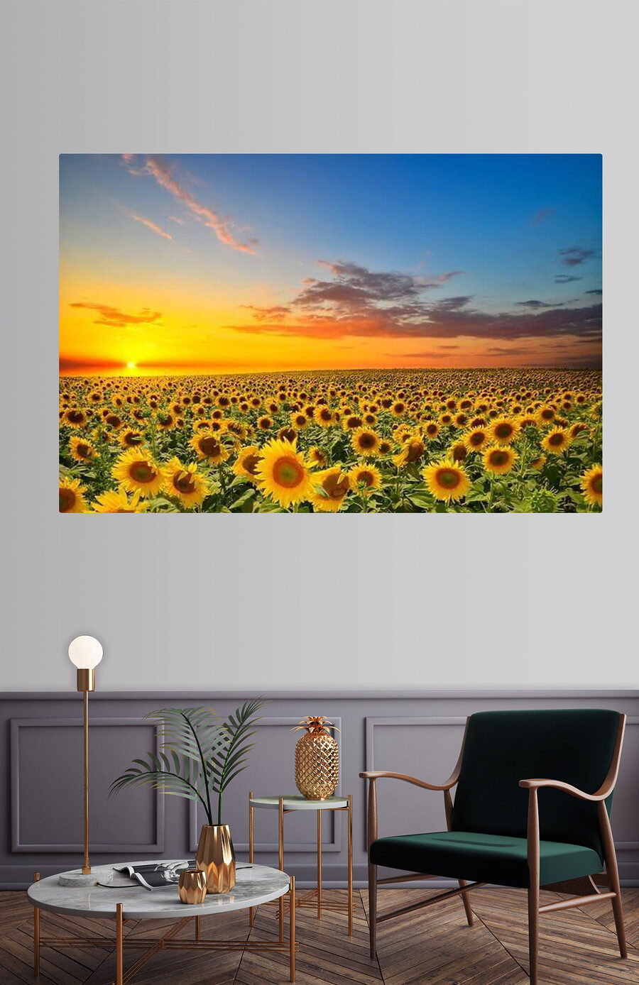 Girassóis ao entardecer — interior 1