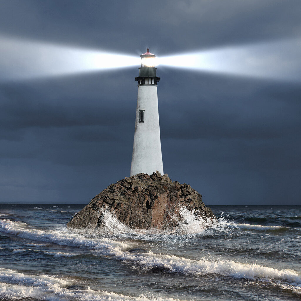 Farol na tempestade — design completo