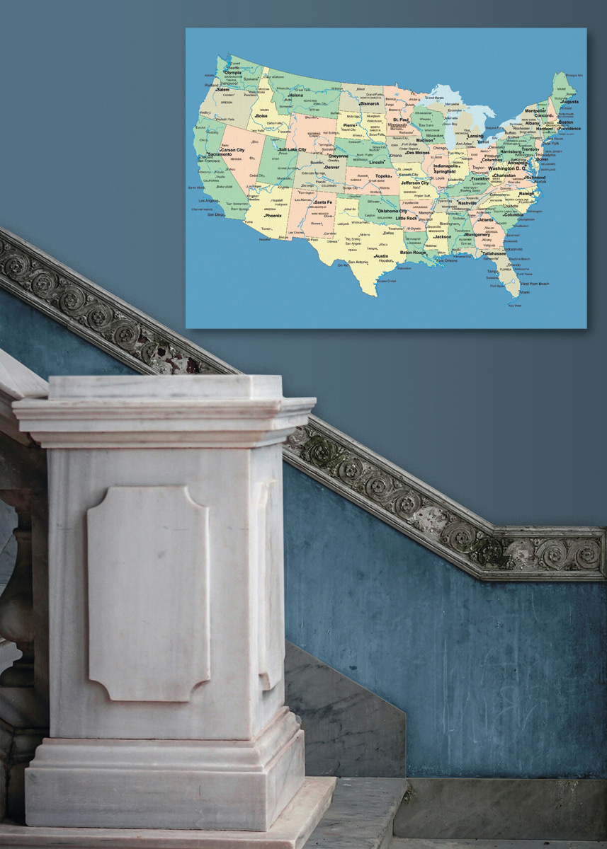 Mapa dos Estados Unidos — interior 5