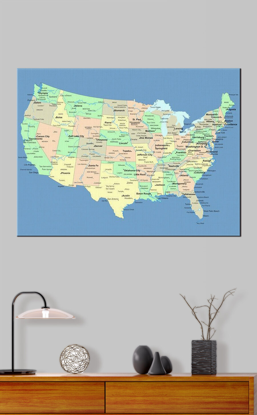 Mapa dos Estados Unidos — interior 2