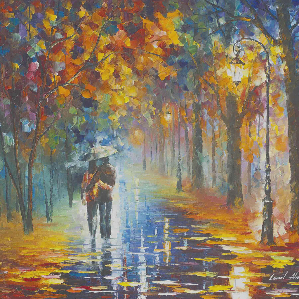 Juntos sob a chuva — design completo