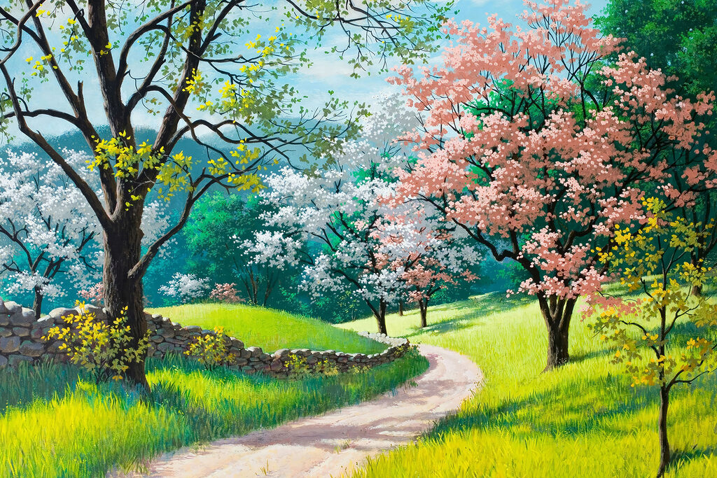Caminho em flor — design completo