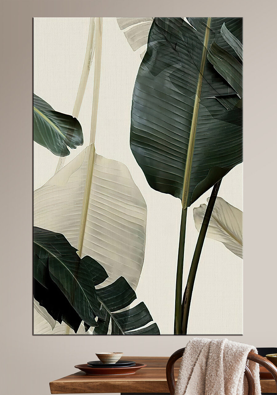 Folhas tropicais em contraste — interior 1