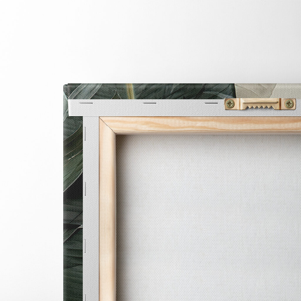 Folhas tropicais em contraste — verso