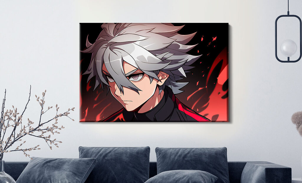Anime em brilho vermelho — interior 1