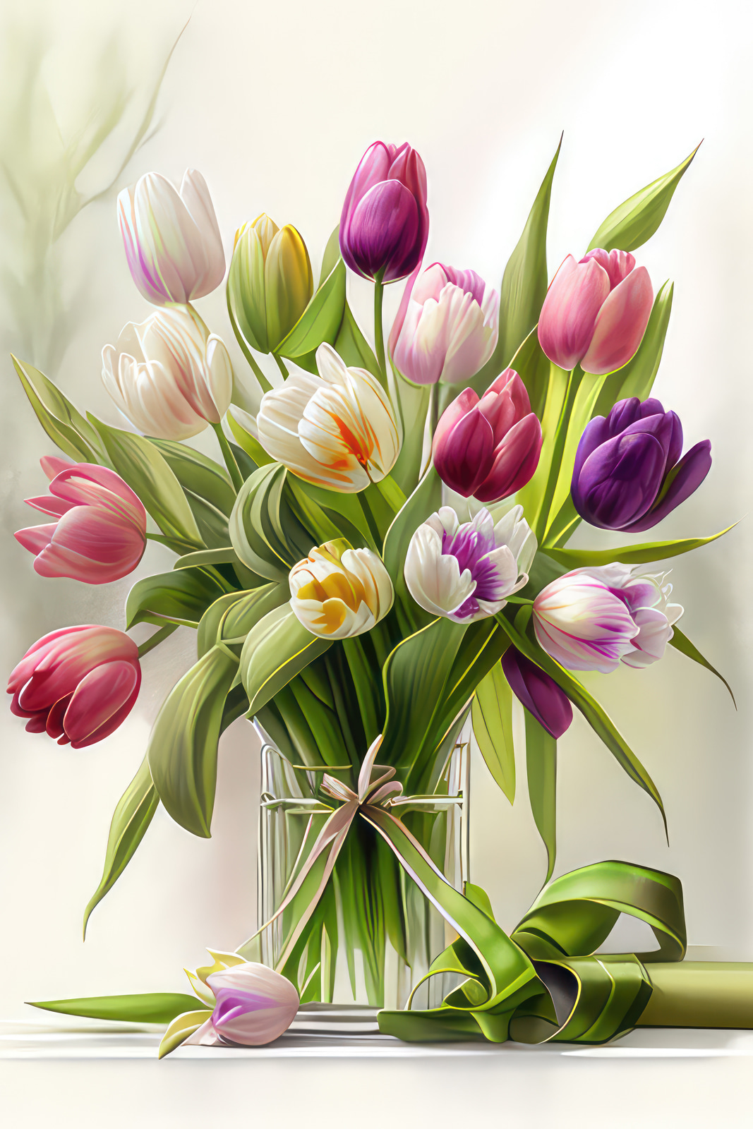 Vaso cheio de tulipas — design completo