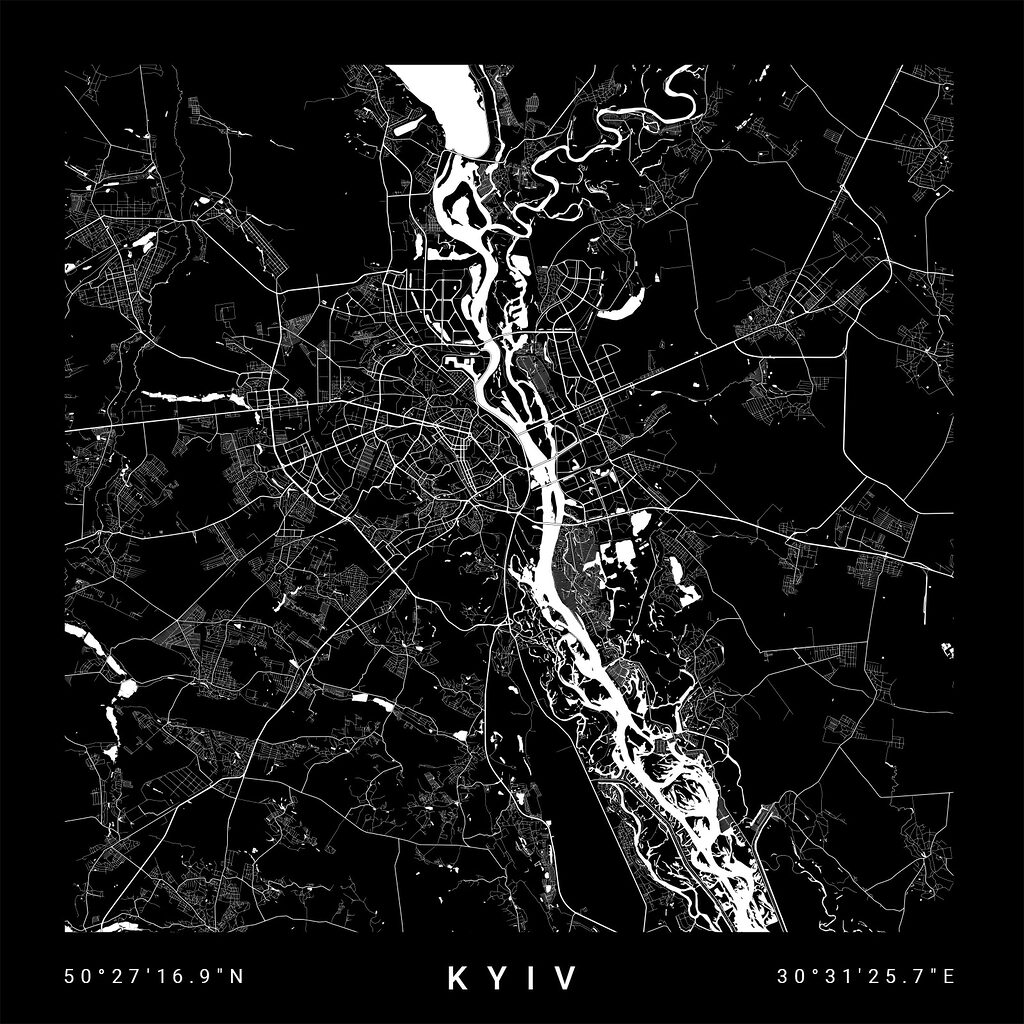 Mapa de Kyiv — design completo