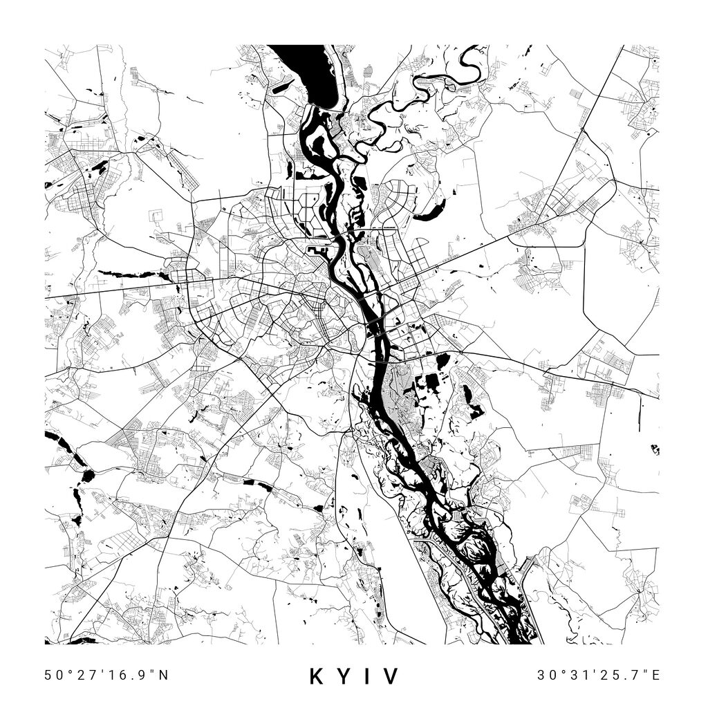 Mapa de Kyiv — design completo