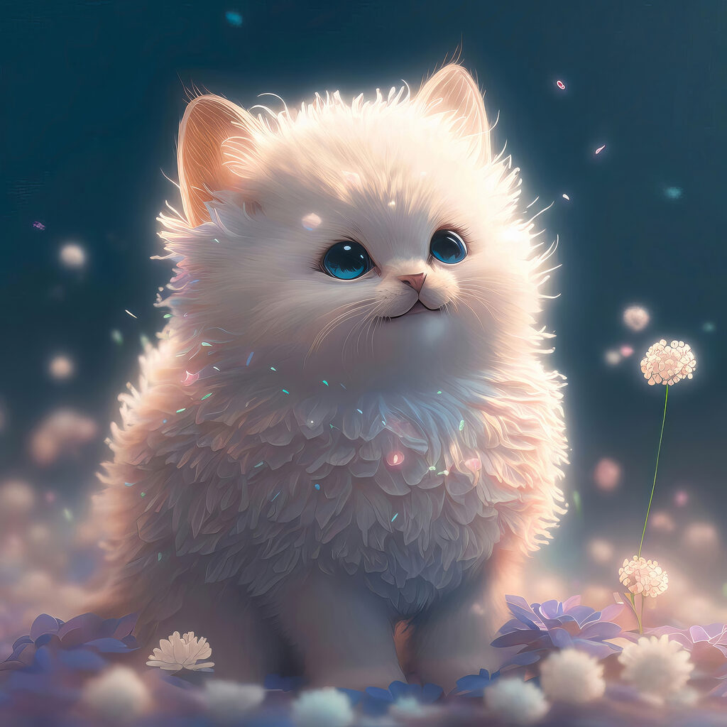 Gatinho entre luzes — design completo