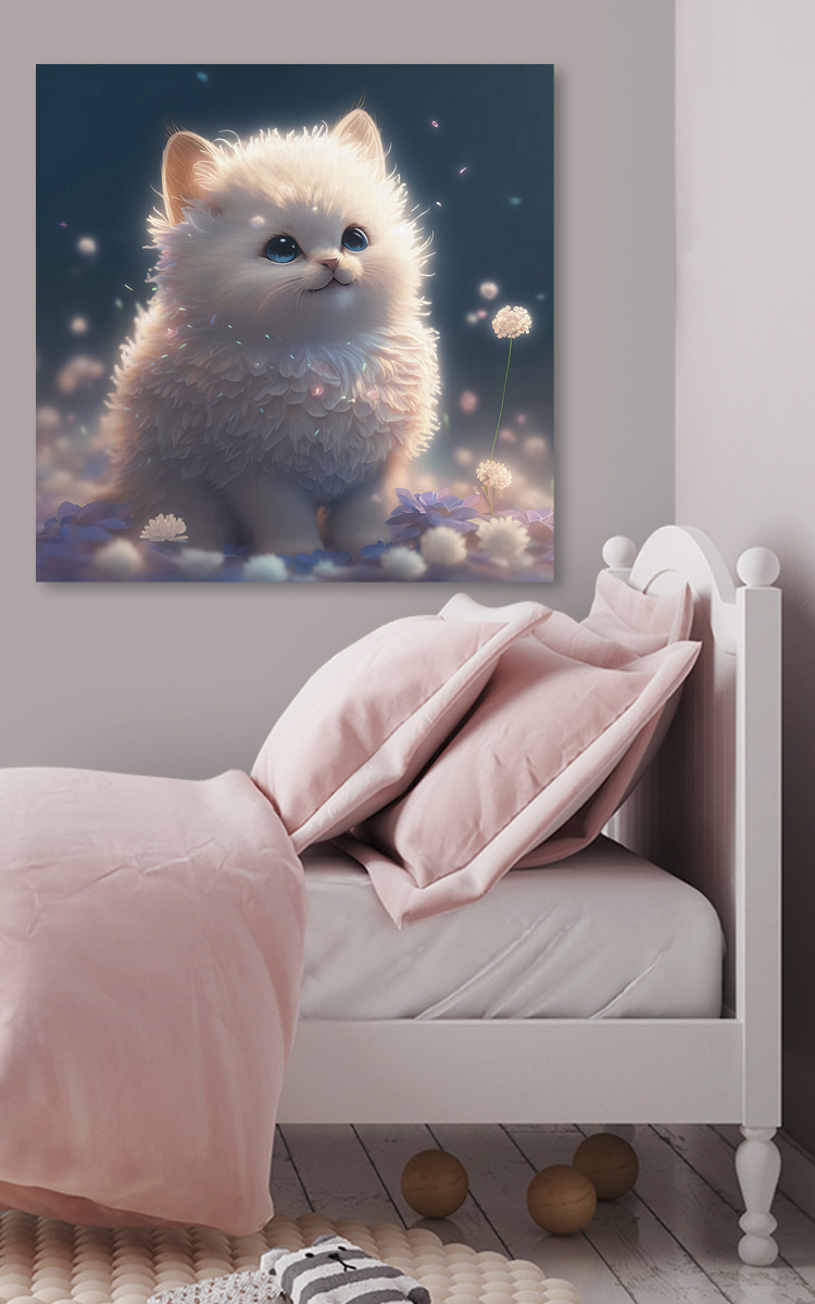 Gatinho entre luzes — interior 2