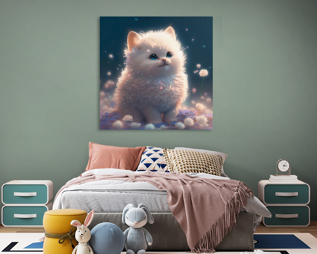 Gatinho entre luzes — interior 3