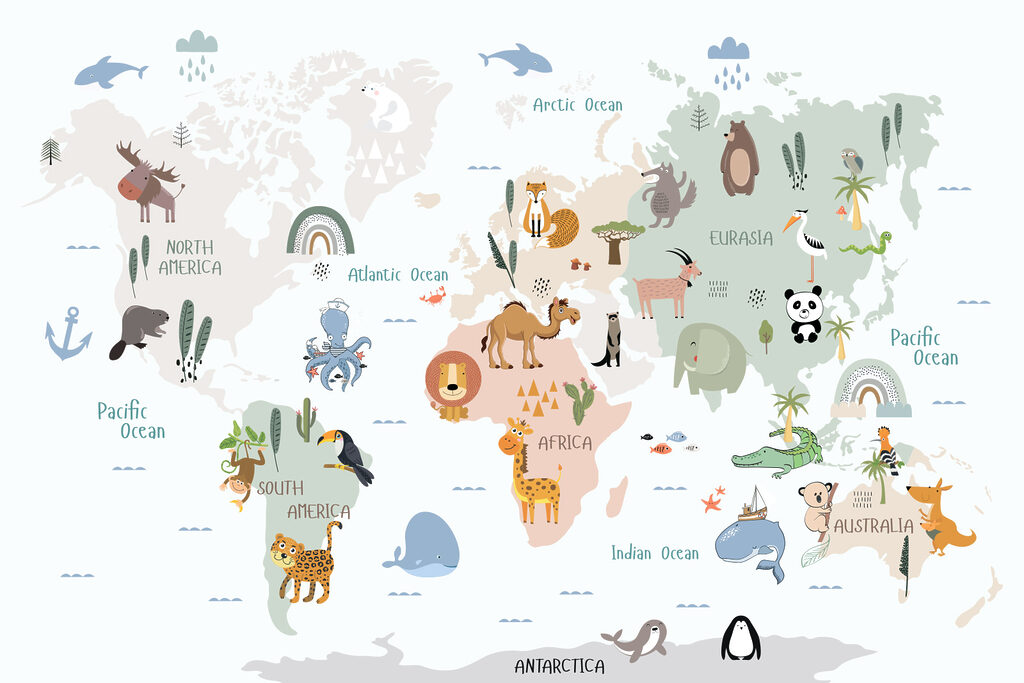 Mundo de amigos animais — design completo
