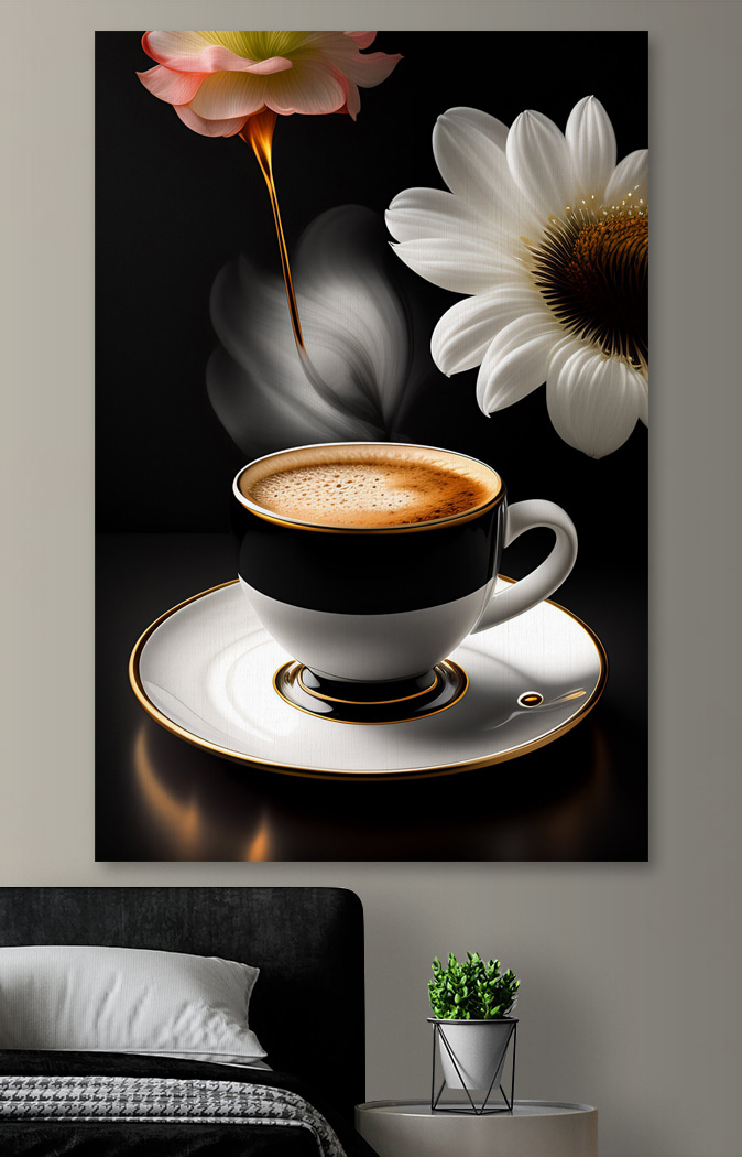 Café preto e flores — interior 2