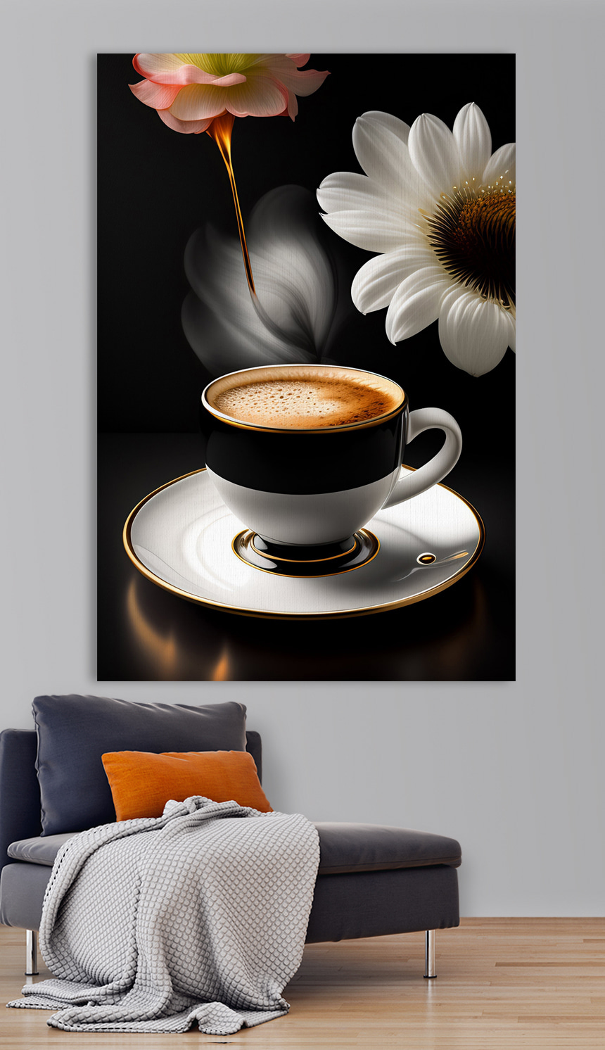 Café preto e flores — interior 3