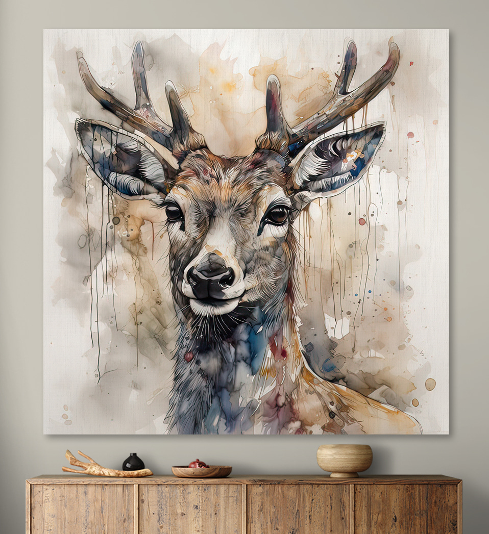 Veado em tinta suave — interior 2