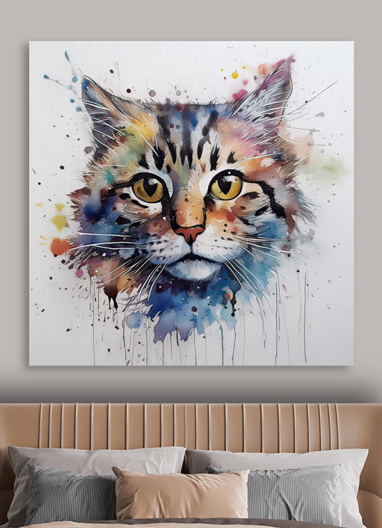 Gatinho em aguarela — interior 3