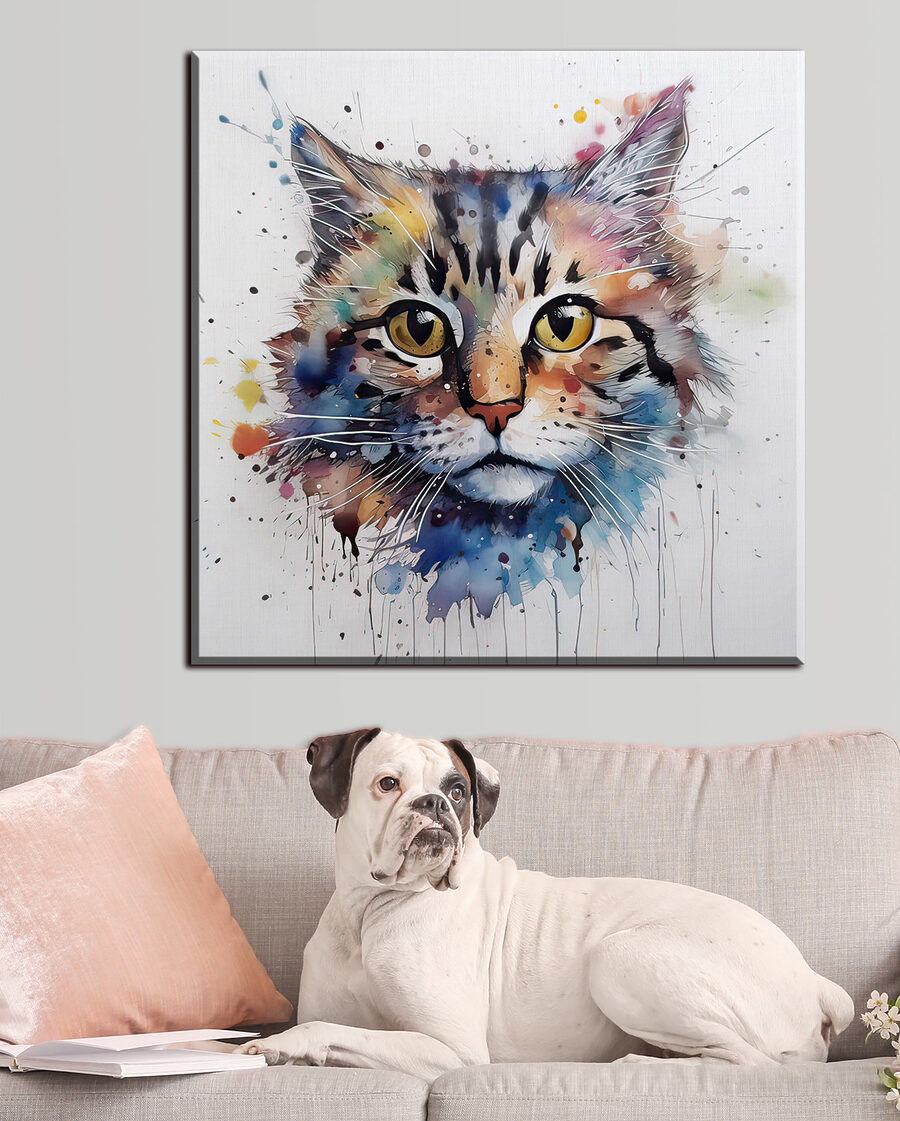Gatinho em aguarela — interior 1